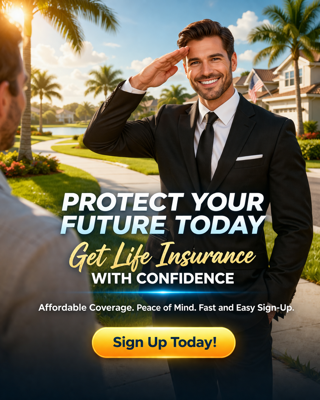 AI-generated life insurance social ad, version 1